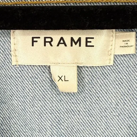 Frame Jeans Denim Jumper Trucker Pocket Dress Womens Sz XL Delaware - Picture 5 of 6